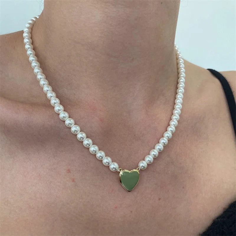 Herz-Perlen-Halsband
