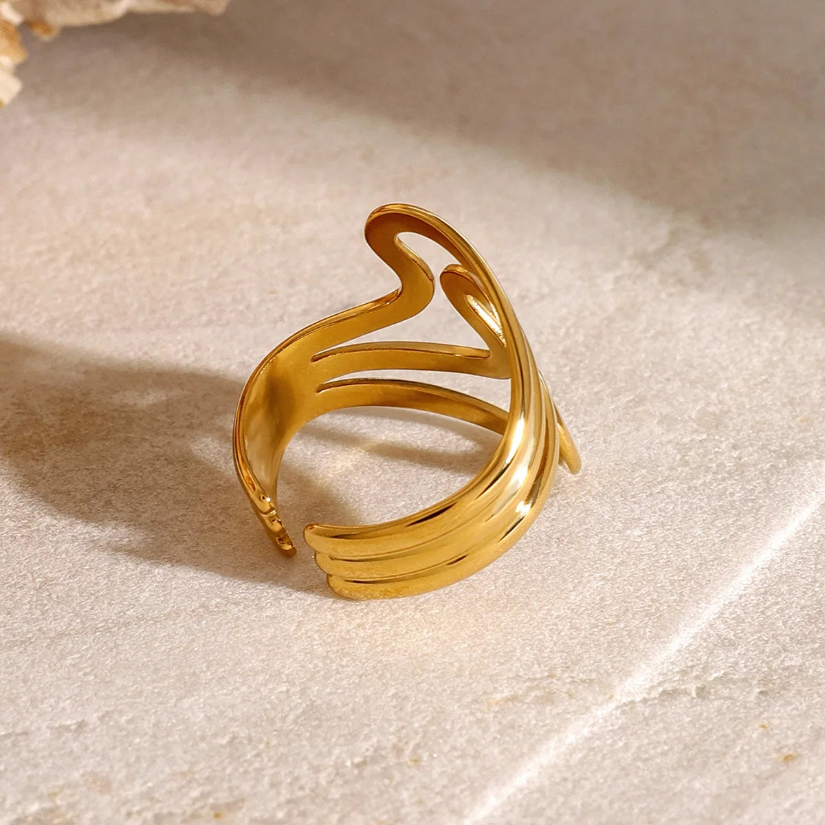 Gold Hollow Wide Ring