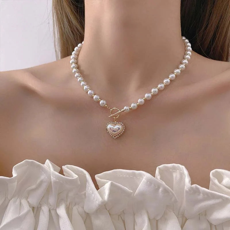 Herz-Perlen-Halsband