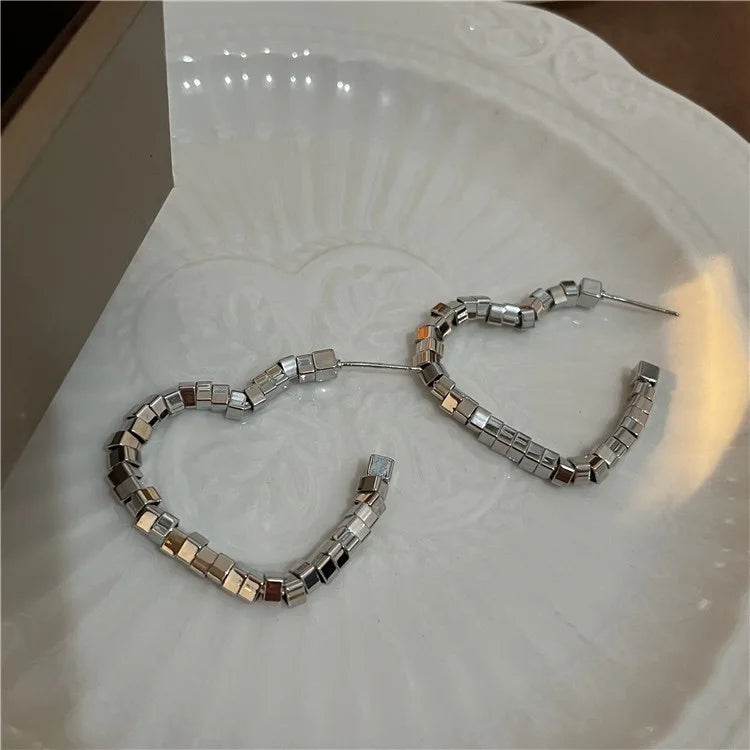 Hollow Heart Drop Earrings