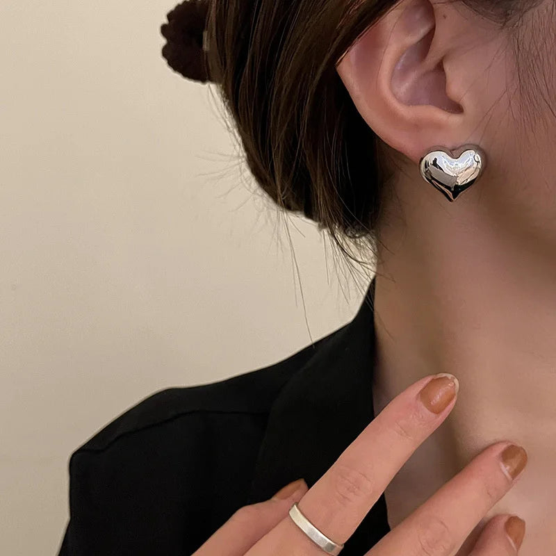 Minimalist Heart LOVE Earrings