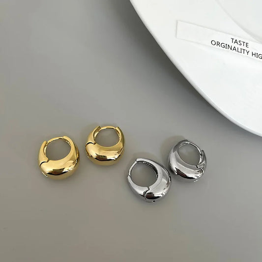 Chunky Metal Hoop Earrings