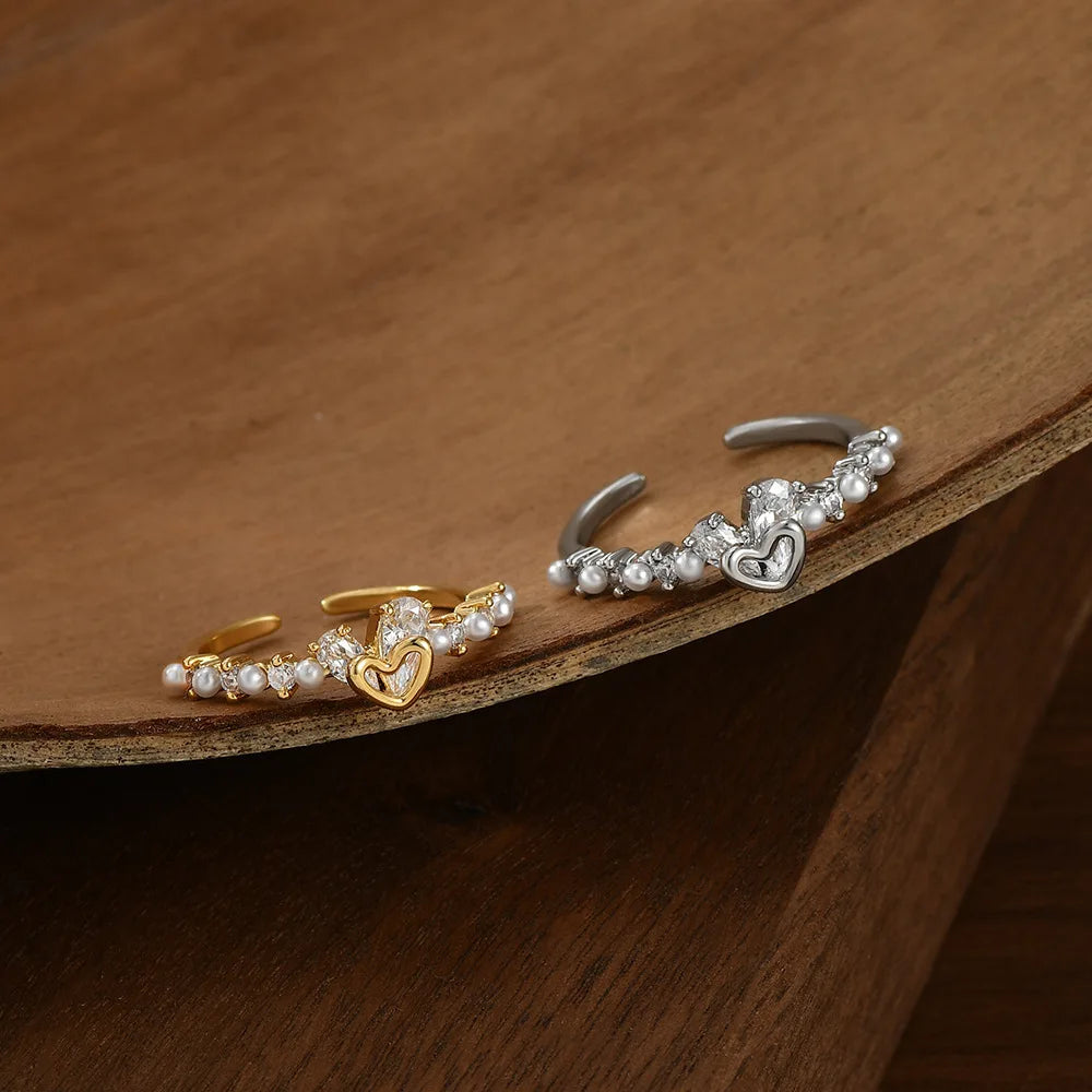 Hollow Heart Adjustable Ring